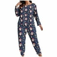 thumbnail image 2 of HOMBOM Christmas Pajamas for Women One Sets Sleepwear Soft Plus Size Nightwear Ladies Lounge Sets Long Sleeve Sets, 2 of 6