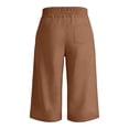 thumbnail image 6 of Cekizud Womens Capri Pants Solid Drawstring Waist Breathable Wide Leg Cropped Pants,Sizes S-2XL, 6 of 6