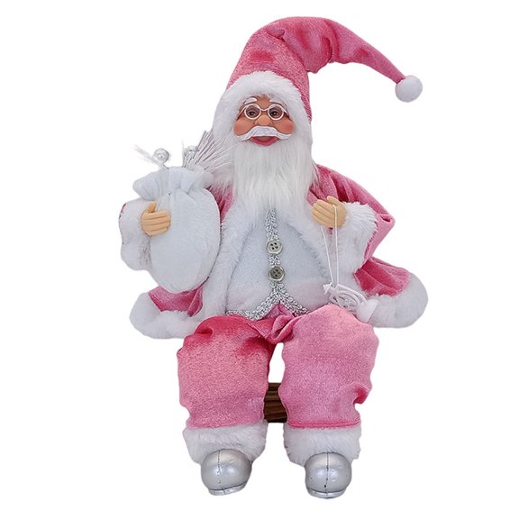 14'' Sitting Santa Claus Figurines Christmas Figure Decoration Hanging Xmas Tree