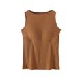 thumbnail image 2 of Women's Padded Tank Top Wide Strap Built-in Bra, Slim Fit Sleeveless Summer Vest, Solid Color Base Layer, Shoulder Shaping Ribbed Shirt, Breathable Camisole, 2 of 7