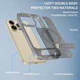 thumbnail image 5 of Dteck Magnetic Case for iPhone 14 Pro / iPhone 13 Pro,Shockproof TPU+PC Anti-Slip Compatible with Mag Safe Case Adjustable Kickstand Frosted Translucent Matte Phone Cover,Darkgray, 5 of 6