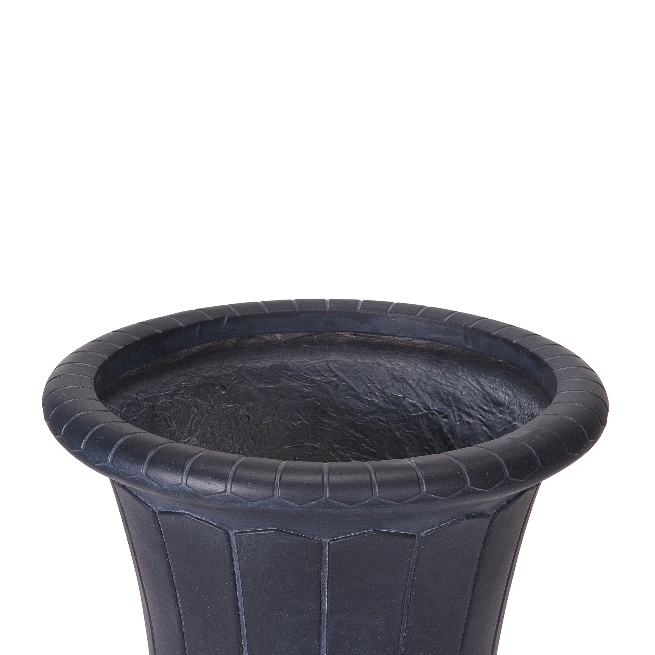 Christopher Knight Home 18.3"H Vintage MGO Outdoor Planter with Square Base for Patio, Antique Black