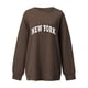 thumbnail image 2 of Gibobby Sudadera oversize mujer Sudaderas de gran tamaño para mujer estilo casual de manga larga ajuste relajado color sólido cuello redondo túnica(Café,XG), 2 of 4