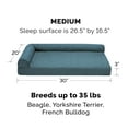 thumbnail image 6 of FurHaven Pet Products | Paw-Quilted L-Chaise Full Support Sofa Bed - Medium, Bluestone, 6 of 12