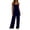 Blue, variant on Summer Wide Leg Sleeveless Jumpsuits for Women Solid Color Loose Fit Casual Overalls Adjustable Straps Soft Comfortable Beach Vacation Romper with Pockets Hot Pink L