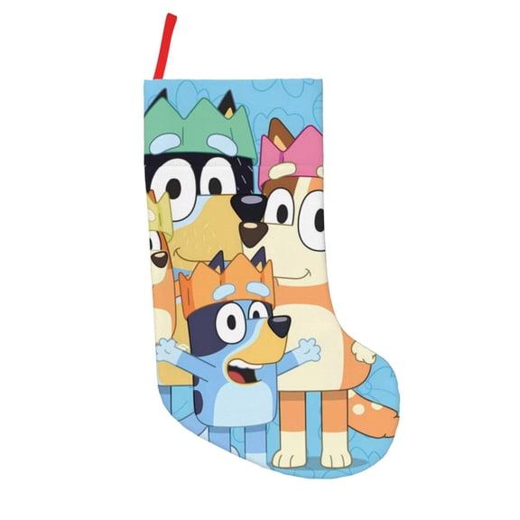 Saiise Bluey Print 18 Inches Christmas Stockings,Large Stockings for for Christmas Xmas Tree Holiday Fireplace Family Decor Gifts