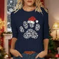 thumbnail image 2 of Christmas Shirts for Women 3/4 Sleeve Tops Casual Loose Fit Print Holiday T Shirts for Ladies, 2 of 4