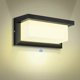 thumbnail image 1 of Luces de exterior de aluminio negro mate, aplique LED moderno con chip LED de 18 W, lámpara de pared IP65 resistente al agua, ahorro de energía para sala de estar, balcón, puerta de entrada y patio, 1 of 5