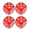 thumbnail image 1 of MasteelfCA 4 Pcs dés Translucides Rouges 18mm 6 Côtés pour Jeux Enseignement, 1 of 5