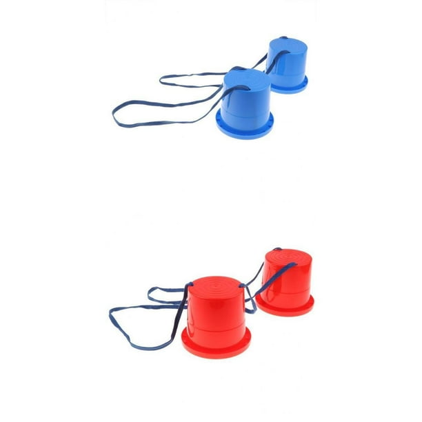 Kindergarten Balance Training Plastic Walking Stilts 2 pares rojo azul