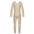 thumbnail image 6 of iEFiEL Kids Girls Long Sleeves Ballet Dance Gymnastics Leotard Jumpsuit Nude 5-6, 6 of 6