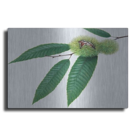 Luxe Metal Art 'Chestnut' by Zigen Tanabe, Metal Wall Art, 24"x16"