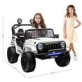 thumbnail image 2 of TCARAIWEN 24V Two Seater Kids Electric Car Ride on Cars,Powered 4-Wheel Battery Car with Remote Control MP3 LED Bluetooth Music for Kids 2+,White, 2 of 7