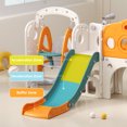 thumbnail image 6 of Gitawusa Indoor Toddler Plastic Play Center with Slide, Basketball Hoop and Matching Ball for Kids, 6 of 7