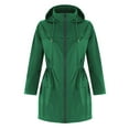 thumbnail image 4 of Waterproof Womens Jacket Plus Size Rain Jackets Women Lightweight Waterproof Rain Coat with Hood Full Zip Drawstring Raincoat Hiking Outwear Winter Jacket Women, 4 of 7