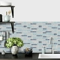 thumbnail image 5 of 12Sheet Peel and Stick Tiles Stickers DIY Wall Decals 4.72 x 9.68inch Waterproof Self Adhesive Backsplash Light Blue and Gray Mosaic Marble Decor, 5 of 7