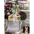 thumbnail image 4 of Easter Bunny Outdoor Tablecloth - 54 Inch Round Dining Table Cover, Spring Daisy Botanical Leaves Brown Wood Waterproof Outdoor Table Cloth with Umbrella Hole & Zipper for Picnic/Patio/Party, 4 of 7