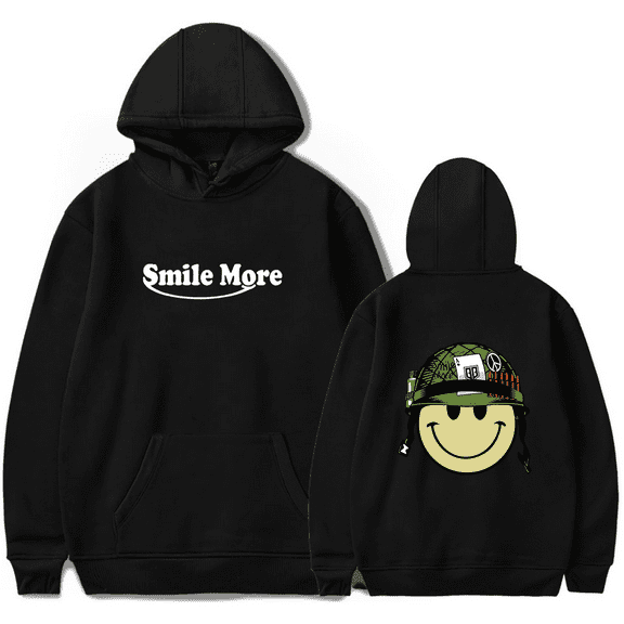 Roman Atwood Smile More Hoodie Men's Hip Hop Printing Pullover Hooded Sweatshirts