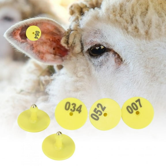 100pcs Livestock Round Number Ear Tag Label Marker Accessory for Pig Sheep Cattle