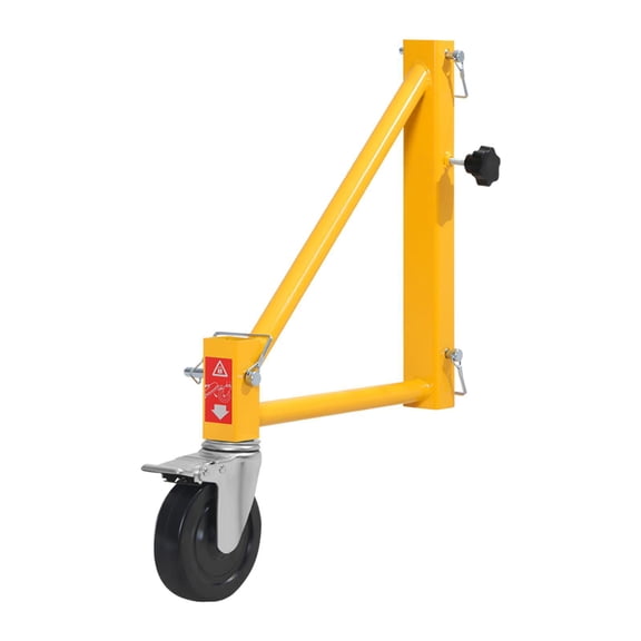 4 Pack Scaffold Outriggers 1000 lbs Load Capacity Baker Style Scaffolding Accessory with Swivel Casters Carbon Steel Scaffold Wheel System Rust Proof Galvanized Surface Yellow