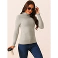 thumbnail image 3 of DARING DIVA Fluffy Lined Sweater Mock Neck Long Sleeve Top XL Grey, 3 of 5