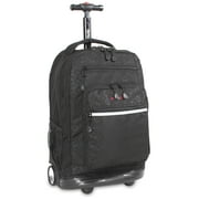 J World Unisex Sundance 20" Rolling Backpack with Laptop Sleeve for School and Travel, Argyle Black