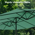 thumbnail image 5 of Alpha Joy 15ft Outdoor Patio Umbrella Extra-Large Double-Sided Garden Umbrella with Crank Handle and Base - Mint, 5 of 6