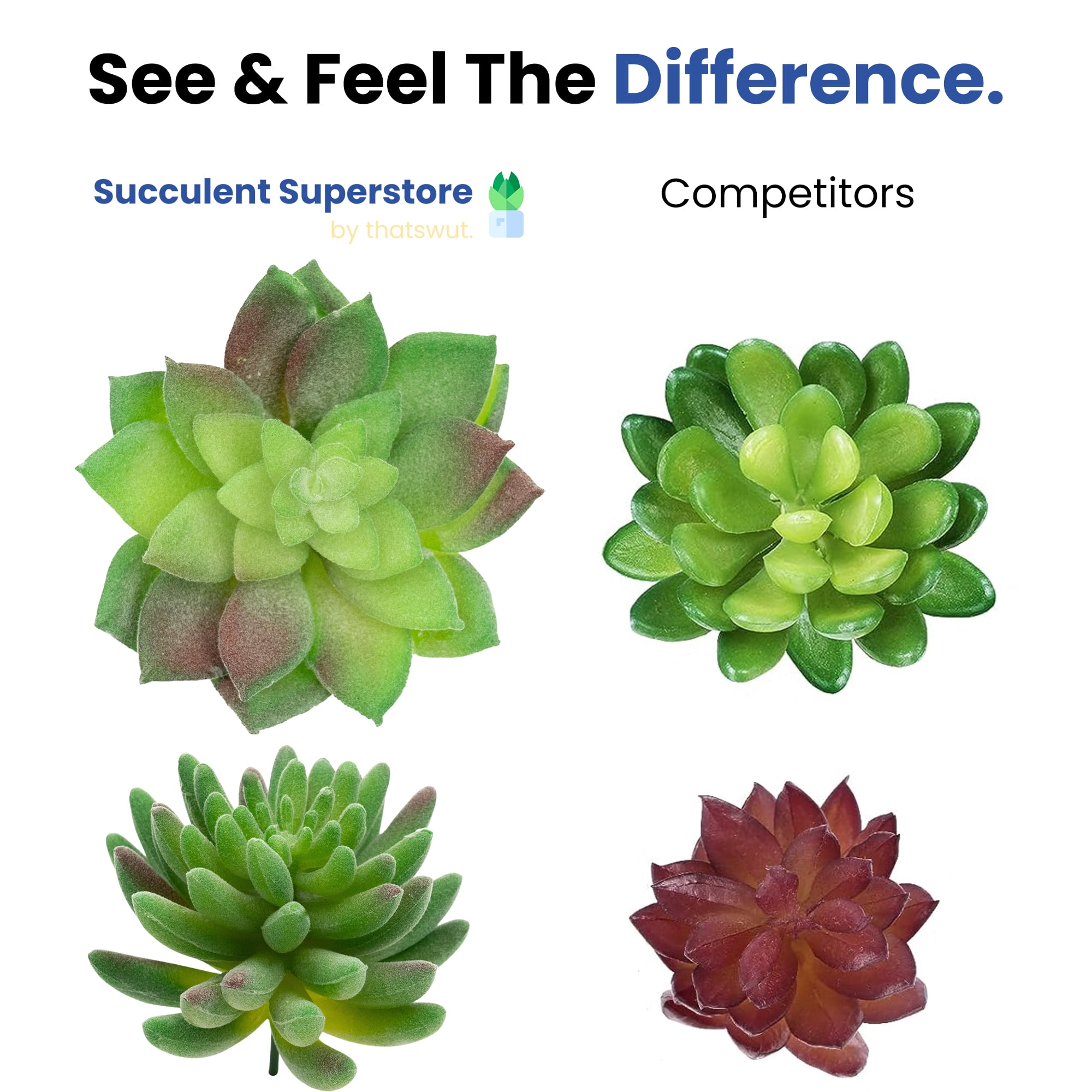 Thatswut - 15 Pack Bulk Large Assorted Realistic Artificial Faux Succulents Aloe Plants Realistic Fake Succulent Plants