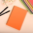thumbnail image 1 of Nvzi Paquete de 6 cuadernos en espiral, tamaño A5, con rayas, cubierta de plástico impermeable, 60 hojas/120 páginas, color naranja, 1 of 3