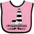 thumbnail image 3 of Inktastic I Love Lighthouses Girls Baby Bib, 3 of 4