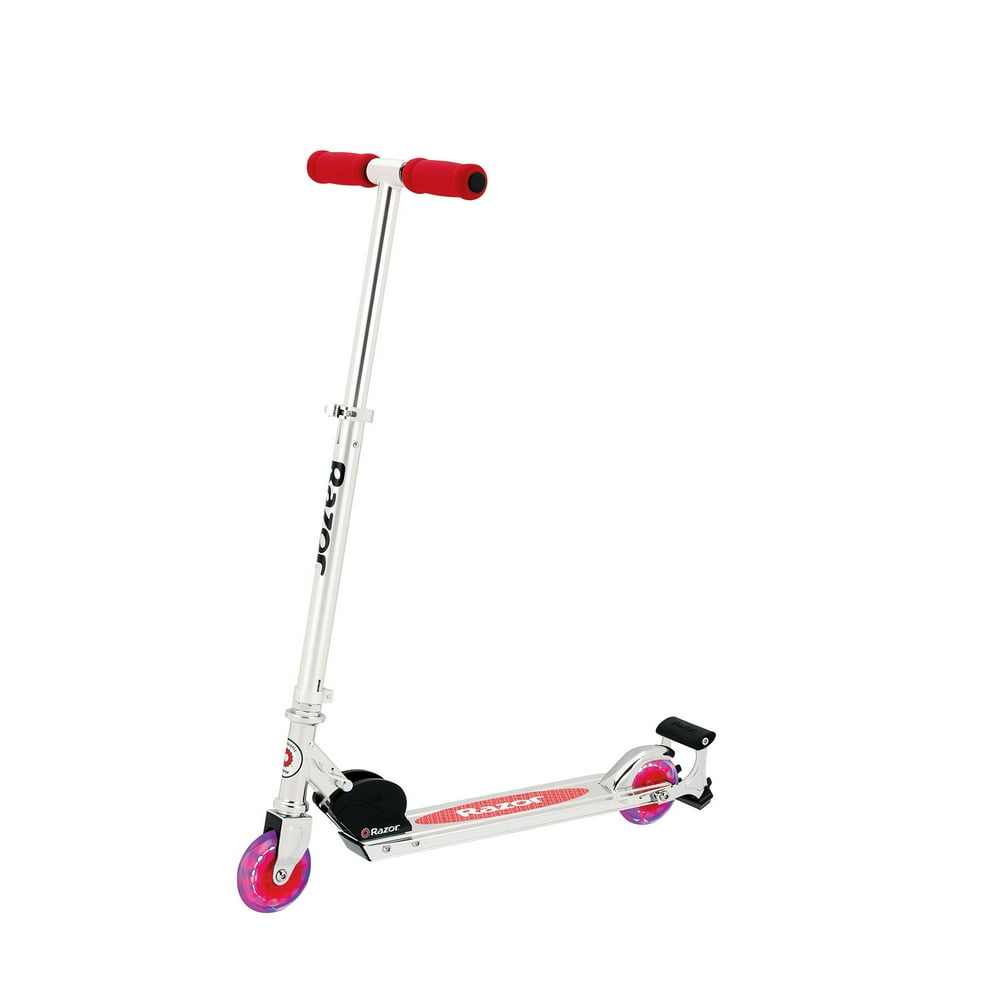 Razor Spark + Kids Folding Kick Scooter with Light Up Wheels and Spark