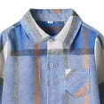 thumbnail image 4 of CAICJ98 Toddler Baby Boy Girl Shirt Flannel Jacket Plaid Long Sleeve Button Down Shirts for Boys Fall Winter Shacket Kids Coat (Blue,6-7 Years), 4 of 5