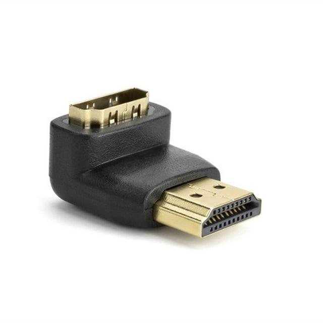 SatelliteSale Digital HDMI Macho a hembra Ángulo derecho 4K HDR PVC Adaptador negro (90 grados)