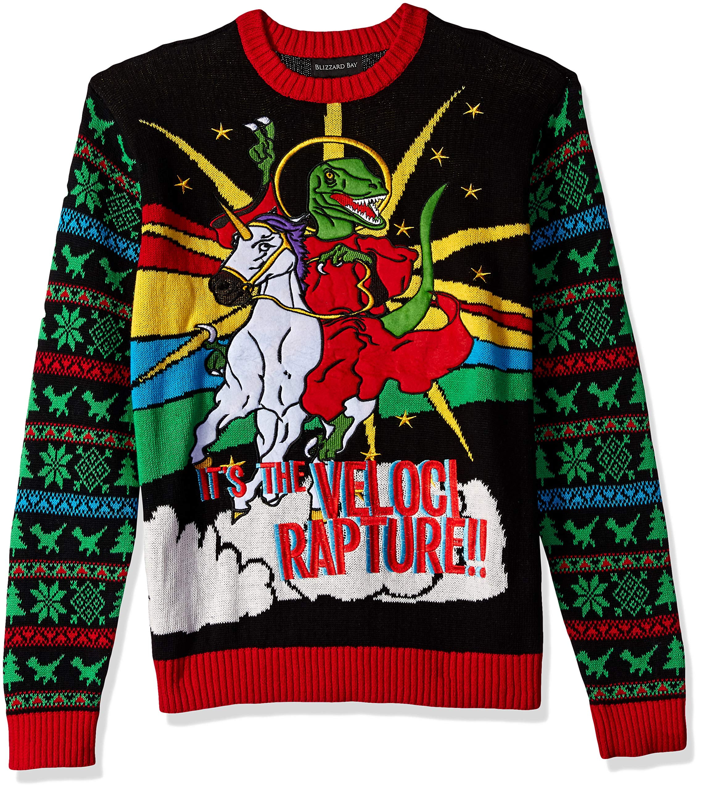 Blizzard Sweaters Mens Sweater Crewneck Ugly Christmas Dinosaur XL