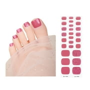 ROZYARD Toenail Stickers Semi Cured Gel Toenail Strips Solid Color Toenail Polish Strips Toe Nail Wraps Toenail Art Decoration