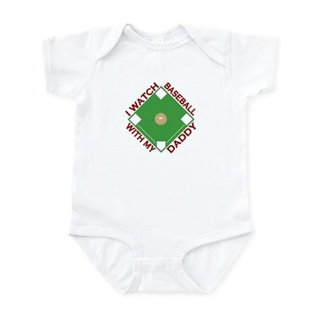 

CafePress - Watch Baseball With Daddy Infant Bodysuit - Baby Light Bodysuit Size Newborn - 24 Months