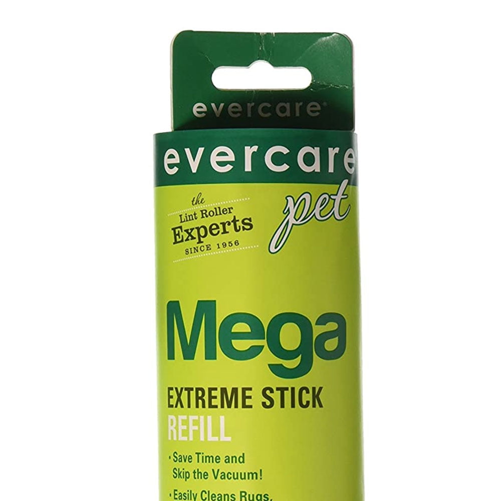 Evercare 10" Mega Pet Hair Lint Roller Refill – 50 Sheets, Sticky, Green