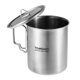 thumbnail image 4 of Taza de agua portátil de olla de acero inoxidable de 750ml con tapa y asa plegable para acampar Irfora Taza, 4 of 7
