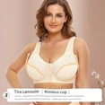 thumbnail image 5 of Samickarr Wireless Support Bras For Women Full Coverage And Lift Plus Size Bras Front Cross Side Lace Sports Bra Full Cup Bra Post-Surgery Bra Wirefree Bralette Minimizer Bra For Everyday Comfort, 5 of 9