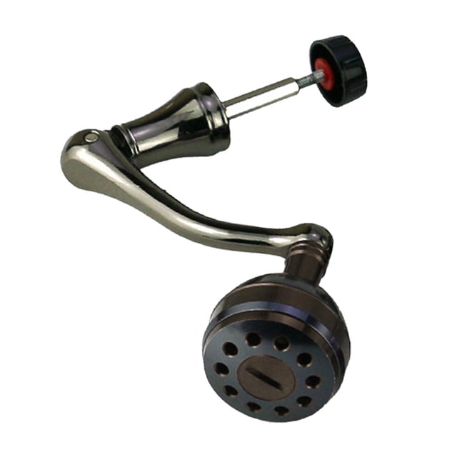 QualitChoice Poignée de Moulinet de Pêche Pièce de Rechange avec Bouton Marron Poignée Crank Ronde Métal Marron G