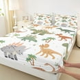 thumbnail image 3 of Castle Fairy Cute Dino Twin Sheet Sets,Jungle Wildlife Dinosaur Bedding, 3 of 7