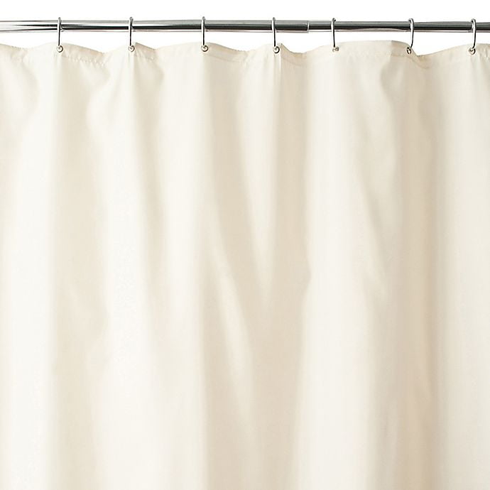 Fabric Shower Curtain Liner In Ivory, Linen Shower Curtain 84 Long