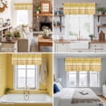 thumbnail image 5 of Yellow Khaki Boho Kitchen Curtain Valances for Windows Farmhouse Short Curtains, Vintage Ethnic Tribe Abstract Art Rod Pocket Valance Curtain for Bedroom Cafe Living Room 60"x18", 5 of 8