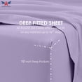 thumbnail image 3 of 1000TC Split King Size 5-Piece Sheet Set Giza Cotton - Premium 1000-Thread-Count 100% Egyptian Cotton, Fit Upto 26 inches Extra Deep Pockets Mattress - Lilac, 3 of 7