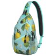 thumbnail image 1 of Fresh Lemon Pattern Lightweight Sling Backpack for Travel and Outdoor Use, Cute Retro Floral Design, Durable Crossbody Bag with Bright Yellow Fruit Print, 1 of 6