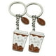 thumbnail image 1 of 2 Pcs Metal Coffee Cup Food Keyring Coffee Cup Keychain Coffee Lover Keychain Car Keychain Backpack Keychain Key Chain, 1 of 2