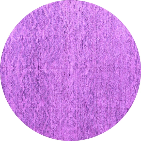 Ahgly Company Indoor Round Abstract Purple Modern Area Rugs, 6' Round