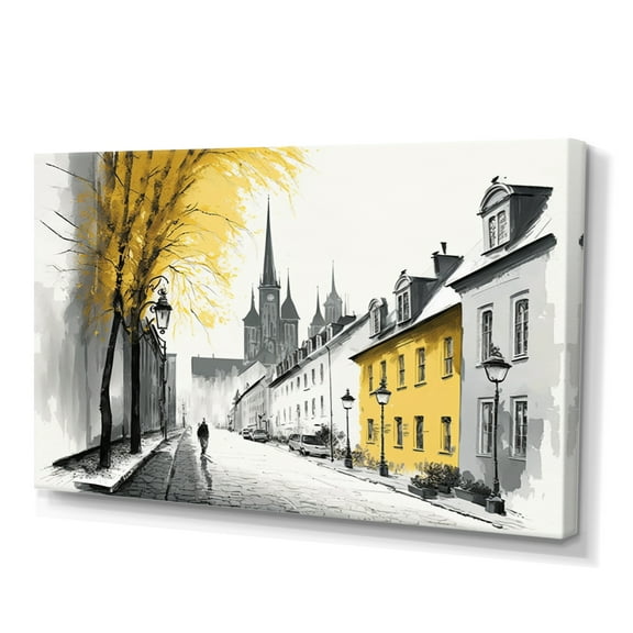 Designart Old Quebec Cityscape I Canvas Wall Art