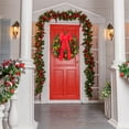 thumbnail image 5 of Qunler 24in Pre-Lit Christmas Wreaths for Front Door Window, Artificial Evergreen Wreaths with Bow & Lights for Indoor Outdoor Christmas Decorations, Green, 5 of 8
