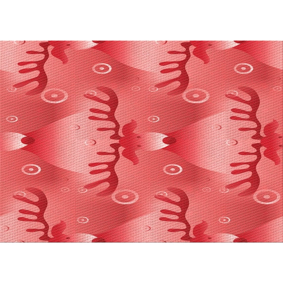 Ahgly Company Machine Washable Indoor Rectangle Transitional Red Area Rugs, 2' x 4'